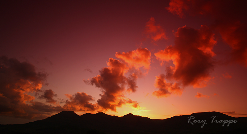 Fire clouds over the Moelwyn range