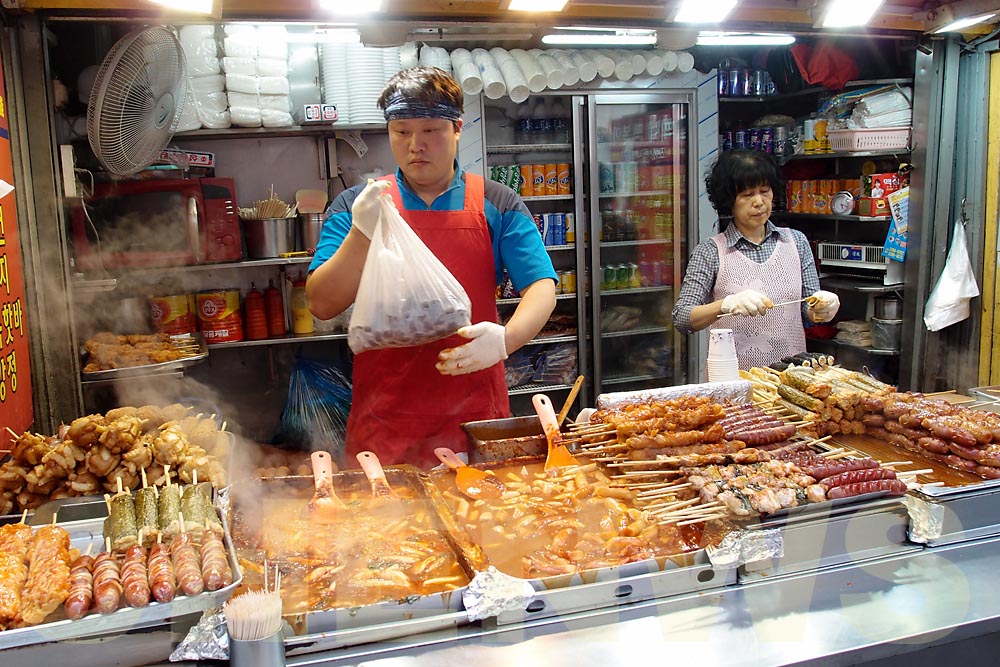 Street food in Myeongdong, South Korea