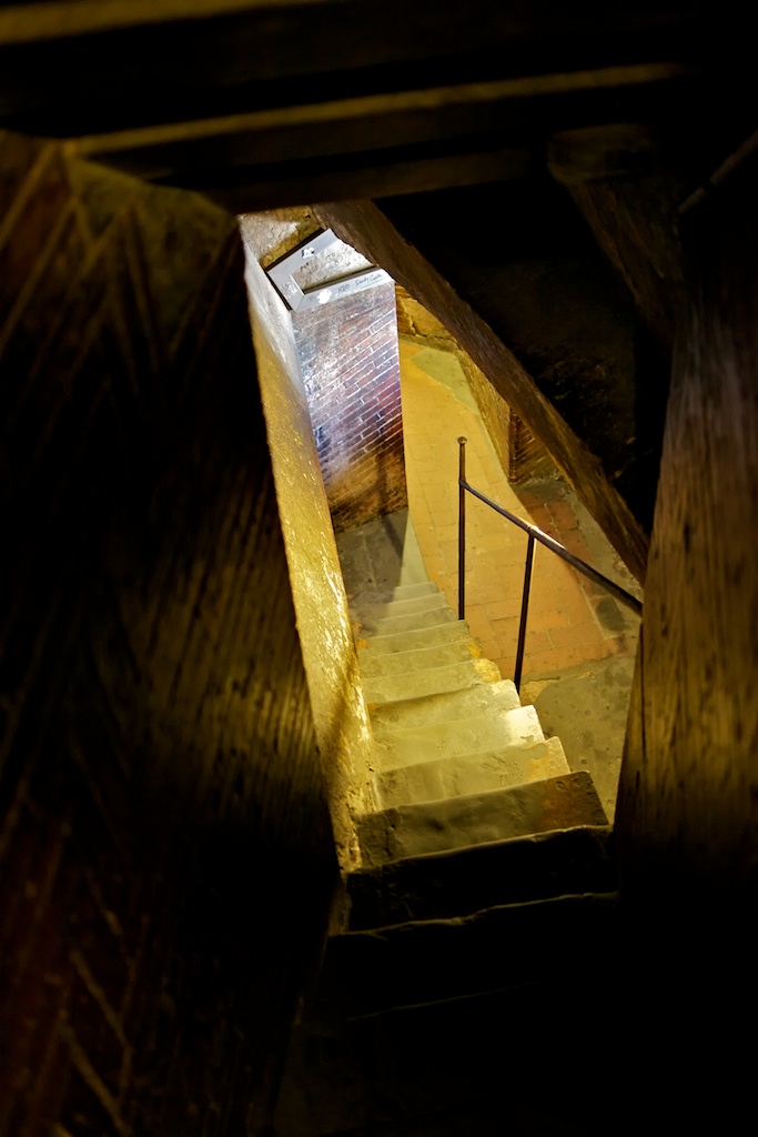 escalier au niveau du tambour