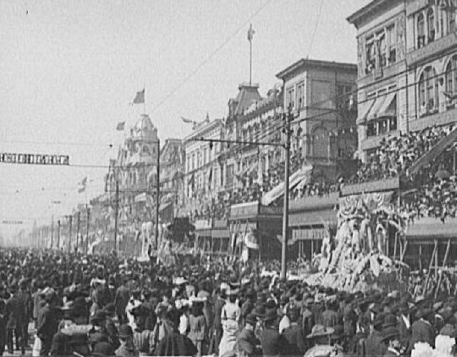 Mardi Gras on Canal Street in New Orleans in 1906