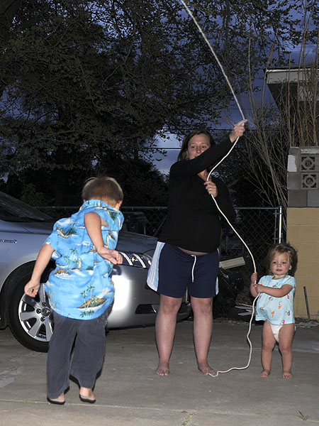 Simon learns to jump rope