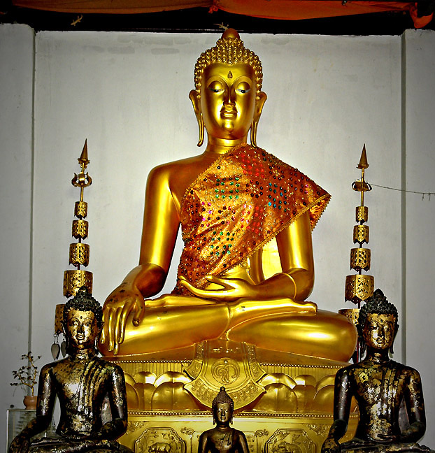 Buddha image with jeweled robe