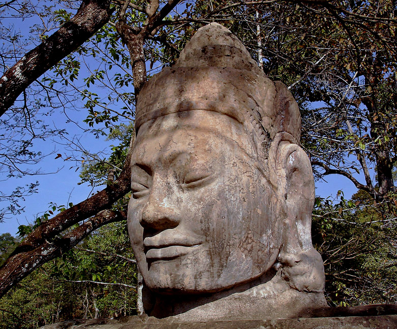 Balustrade head of a god