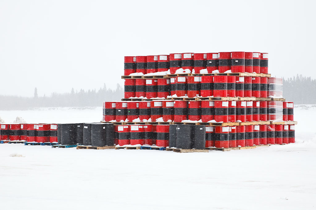 Barrels above the shoreline 2010 February 8th