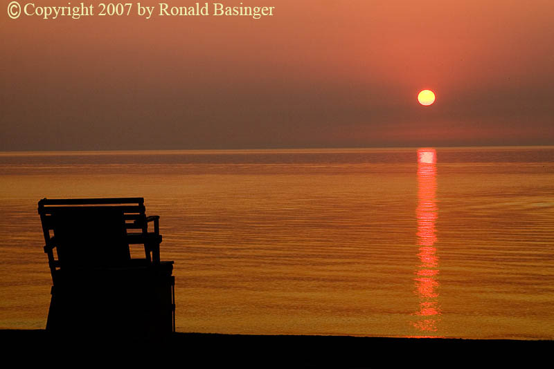 Lifeguard Chair at Sunset )OH)