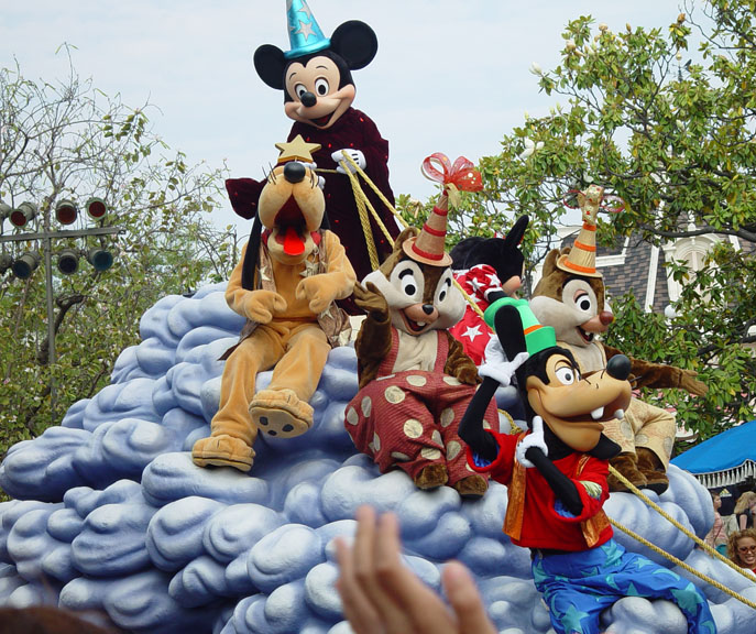 Musical Parade in Disneyland with friends from far and wide!