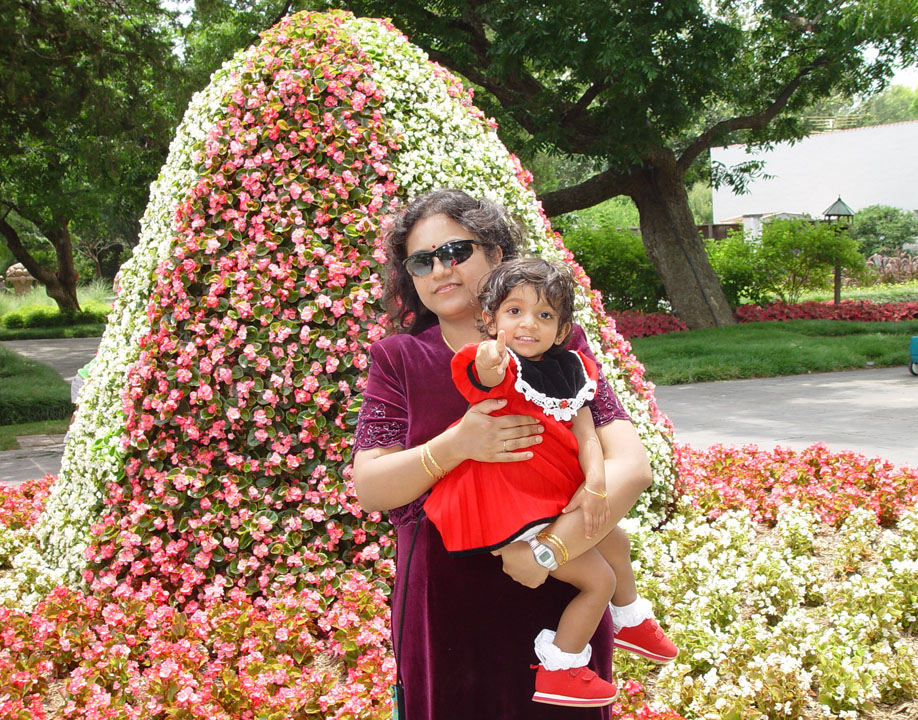 Uma and Mom at the Dallas Arboretum.