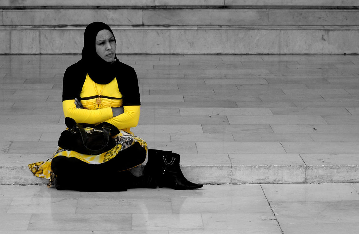 In Yellow - Patio of The Omayyad Mosque