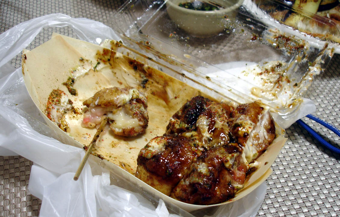 An Osaka speciality, takoyaki.  I wish I could have brought some back!