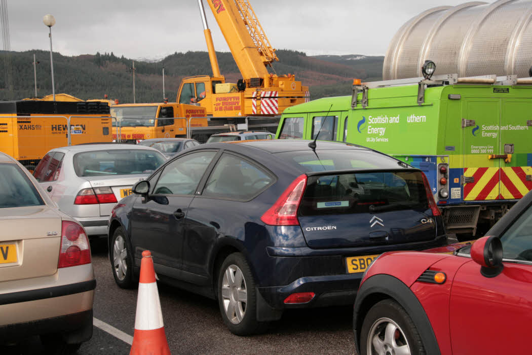 Waiting in the queue for the car ferry