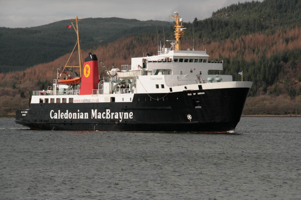 CalMac ferry approaching Kennacraig