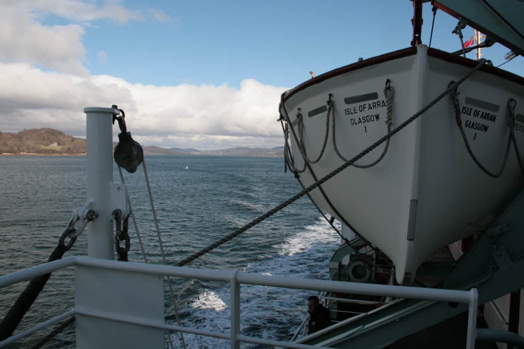 Onboard the CalMac ferry in West Loch Tarbet
