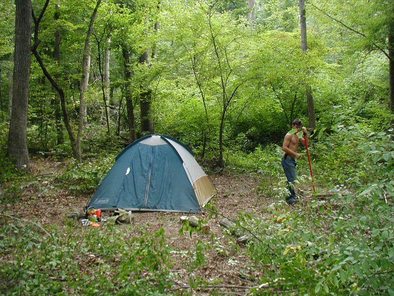 Tommy Casey Prepping Primitive Campsite.jpg