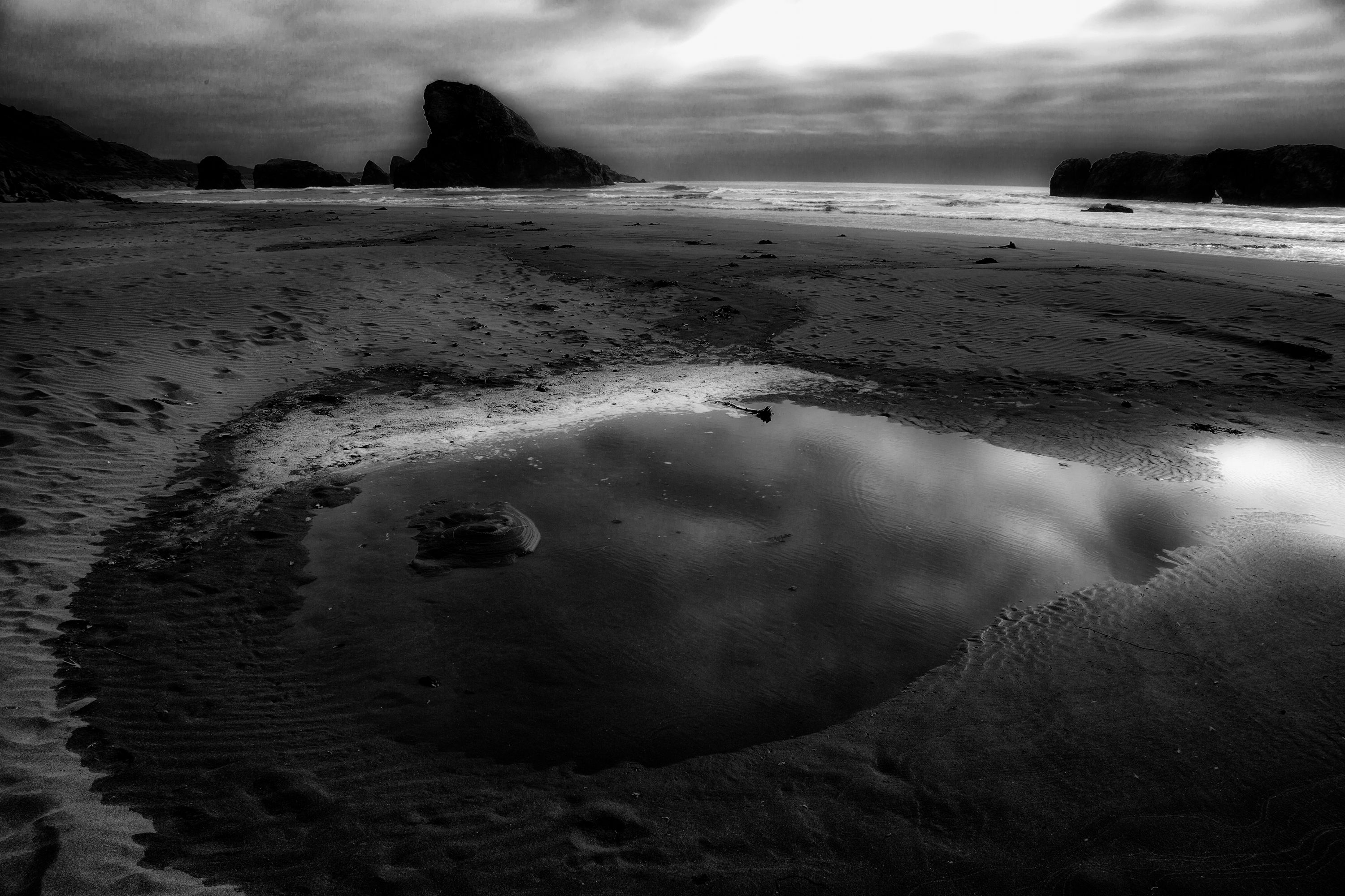 Water Reflection and Sea Stack