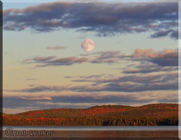 Moon Rising Over Lake Of Two Rivers
