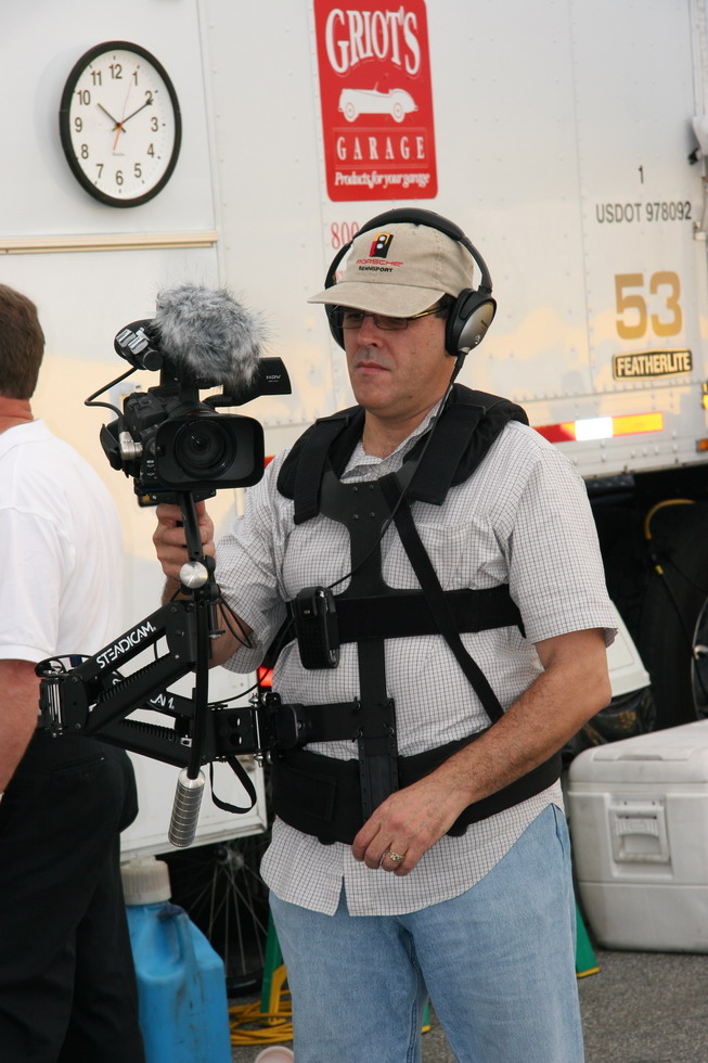 Armando Serrano re-adjusting the Merlin Steadycam