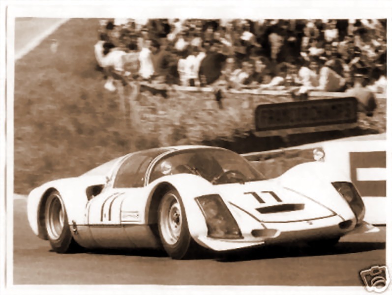 Porsche 906E of Herrmann-Glemser before they lost a wheel - 1000Km SPA 1966