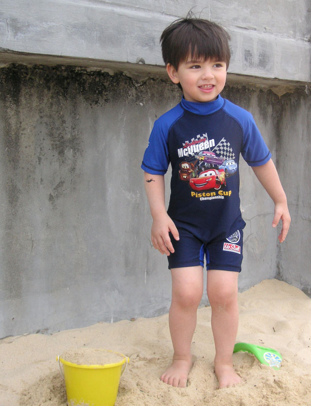 Charlie and sand
