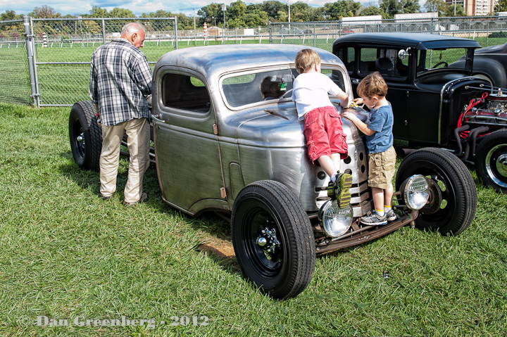 Playing on Dad's Hot Rod