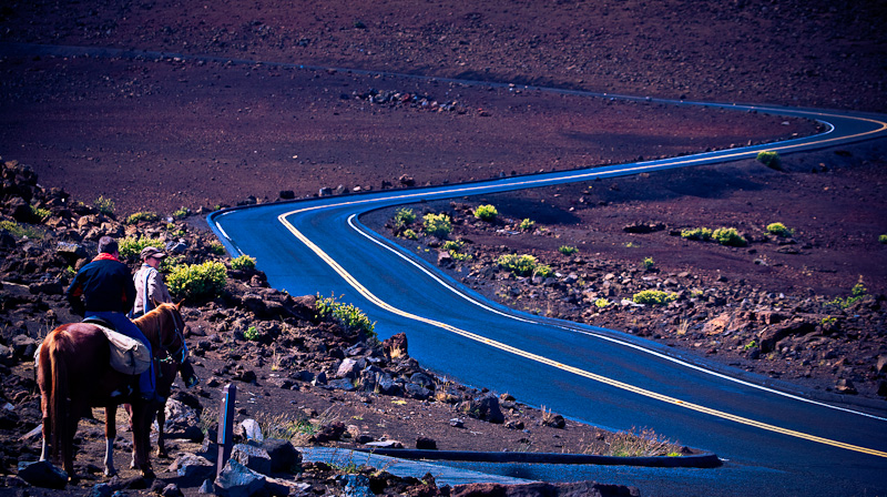 Road to Puu Ulaula Summit, Haleakala, Maui, Hawaii