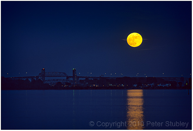 Moonrise over Lachine.