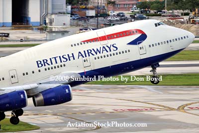 2008 - British Airways B747-436 G-BNLJ departing MIA airline aviation stock photo #2270