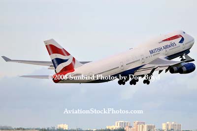 2008 - British Airways B747-436 G-BNLJ departing MIA airline aviation stock photo #2272