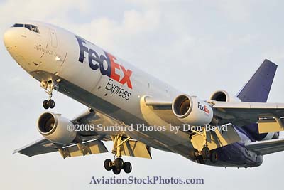 FedEx MD10-10F N393FE (ex United N1828U) landing at MIA aviation cargo airline stock photo #2136