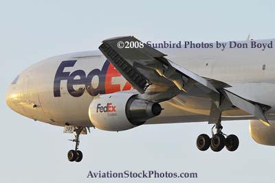 FedEx MD10-10F N393FE (ex United N1828U) landing at MIA aviation cargo airline stock photo #2138