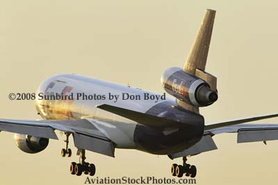 FedEx MD10-10F N393FE (ex United N1828U) landing at MIA aviation cargo airline stock photo #2139