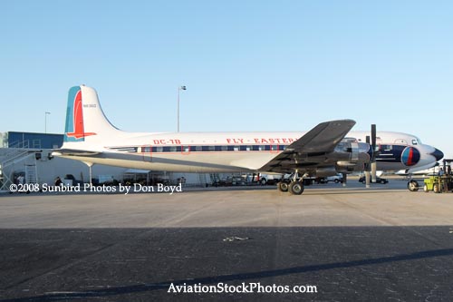 2008 - the Historical Flight Foundations restored Eastern Air Lines DC-7B N836D aviation aircraft stock photo #10061