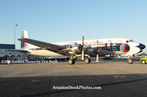 2008 - the Historical Flight Foundations restored Eastern Air Lines DC-7B N836D aviation aircraft stock photo #10062