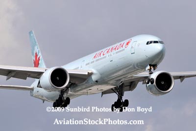 2009 - the first B777-300 to ever land at Miami:  Air Canada B777-333/ER C-FIUR airline aviation stock photo #3115