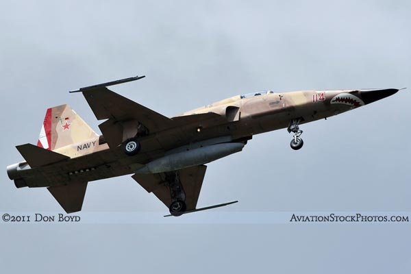 2011 - USN Northrop F-5N/F on approach military aviation stock photo #7835