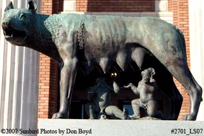2007 - the Romulus and Remus statue with the Capitoline Wolf, donated by Benito Mussolini landscape stock photo #2701
