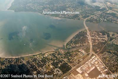 2007 - Oldsmar (lower) and Safety Harbor (upper) landscape aerial stock photo #2836