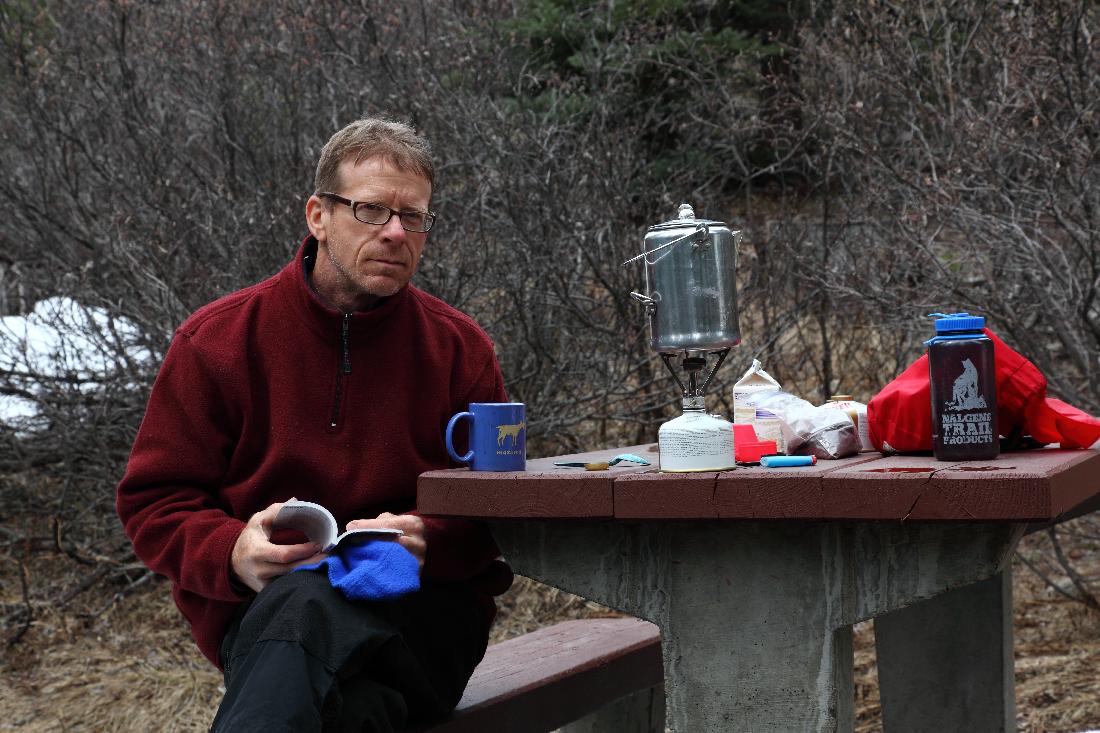 Moi, Icefields Campground, Fixing Coffee <br> (C052110-0200adj.jpg)