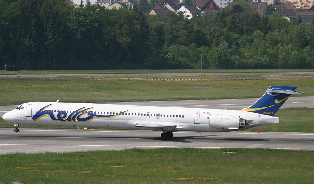 Hello MD-90 taking off from ZRH RWY 16