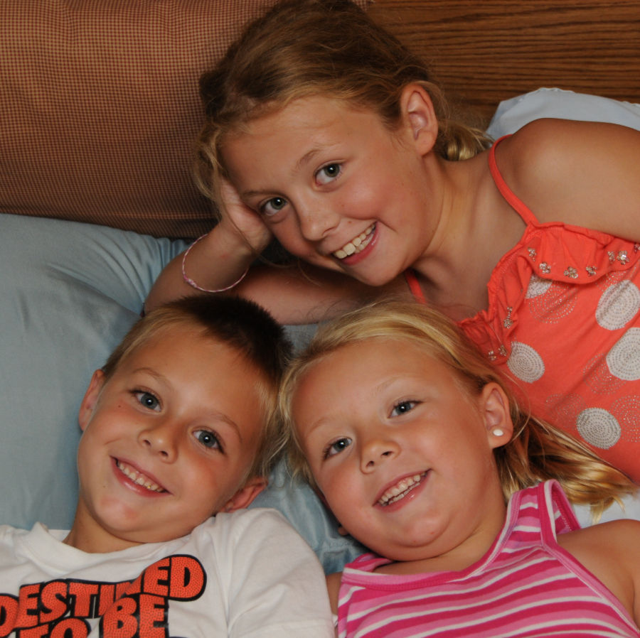 Cousins Having Fun at Bedtime