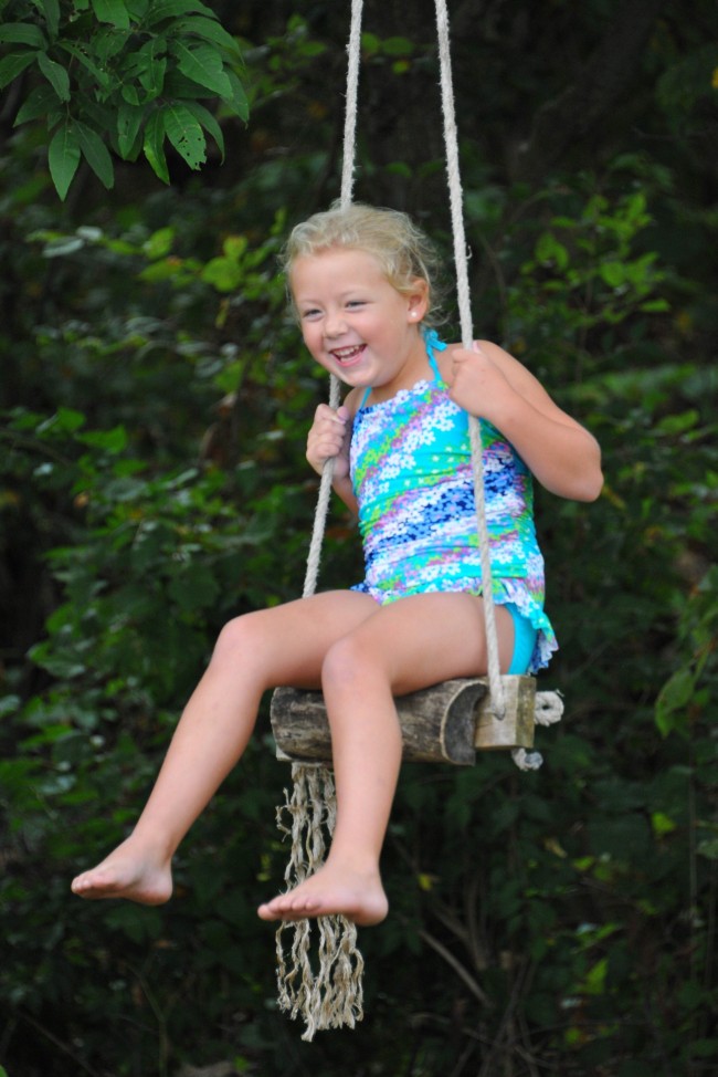 Macey enjoying the tree swing