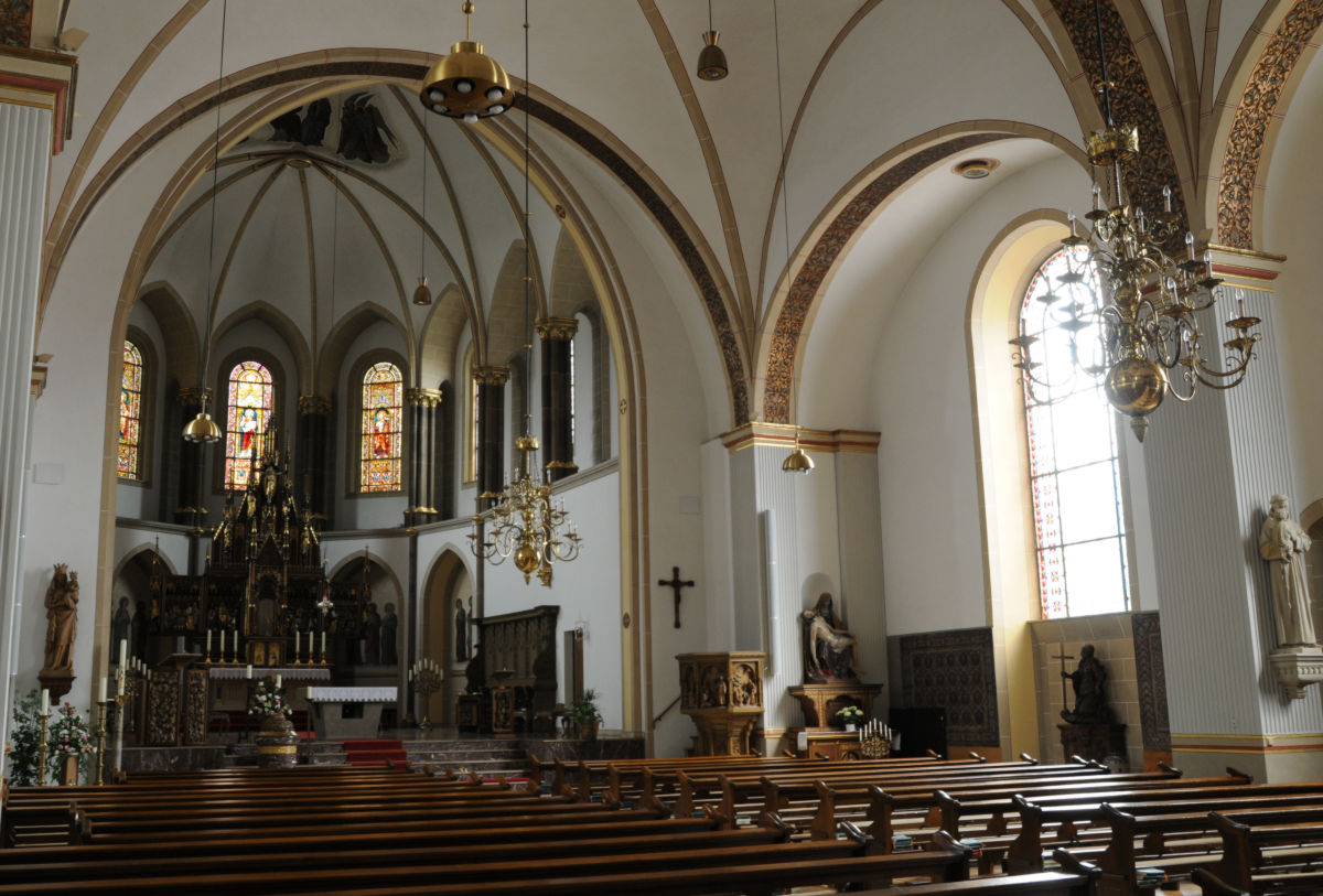  St Gertrud Catholic Church Interior in Lohne, Germany where my Great, Great Grandfather was baptised