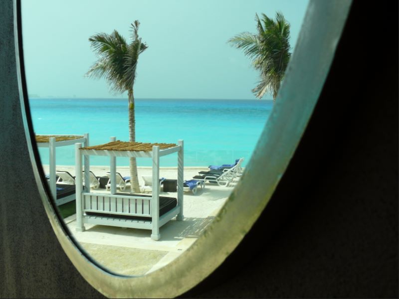 Beach in the mirror