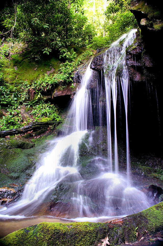 Upper Falls on Tributary 1 to Stone Mountain Creek NC. 8 to 12 Ft.