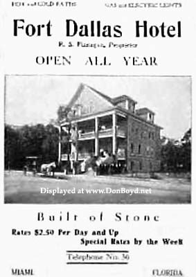 1907 - ad for the Fort Dallas Hotel in Miami