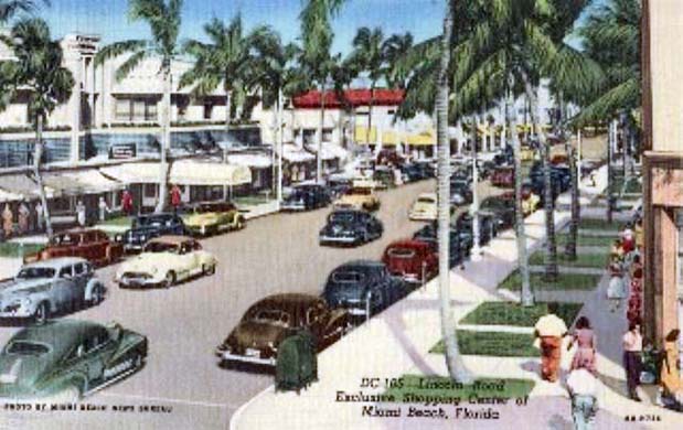 1950s - Lincoln Road shops before they malled Lincoln Road