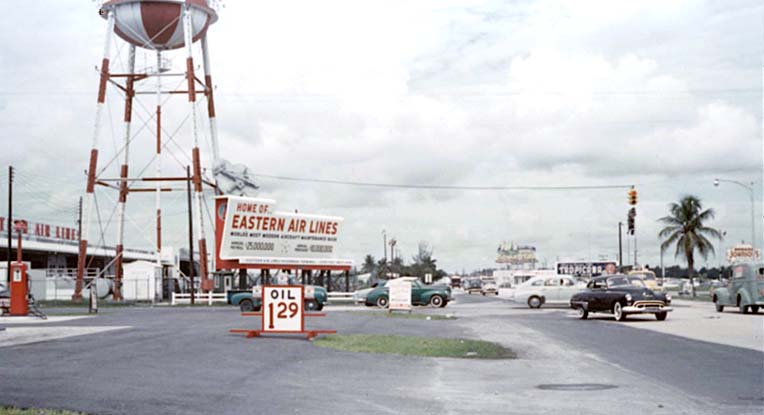 1954 - Atlantic gas station in the southeast corner of NW 36 Street and LeJeune Road, Miami