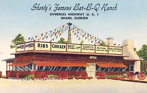 1950s - Shortys Famous Bar-B-Q Ranch on US 1 south of Miami