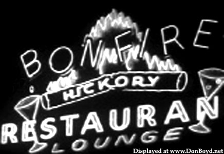1950s - the sign for the Bonfire Restaurant on the 79th Street Causeway