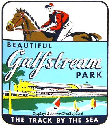 1950s - a Gulfstream Park travel decal