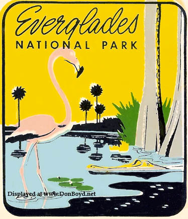 1950s - Everglades National Park travel decal